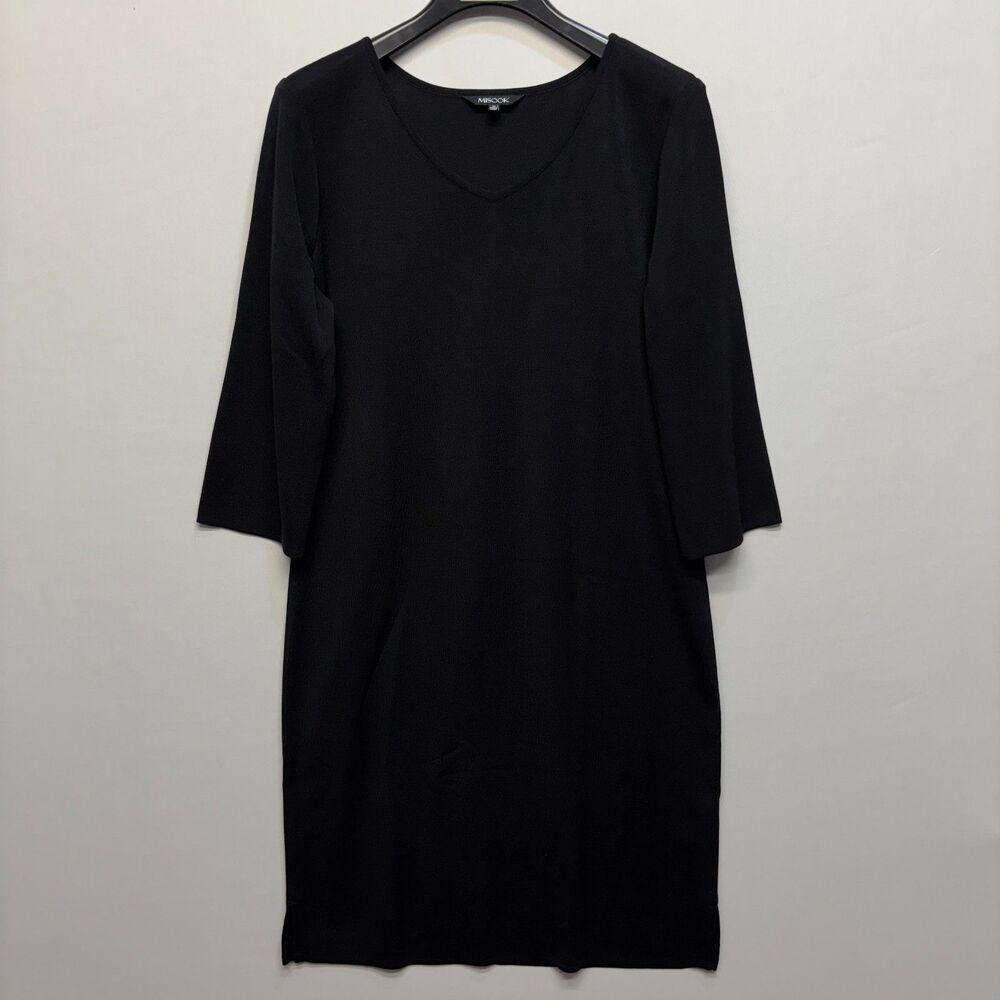 Misook Women Long Sleeve Knit Dress Size Medium Black D099 -17